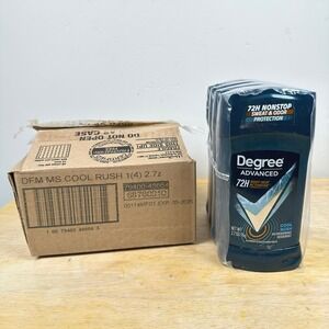 Degree Deodorant Mens 2.7oz Blue Cool Rush Advanced 72H Antiperspirant 4 Pack